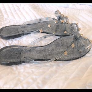 Clear Studded Flip Flop